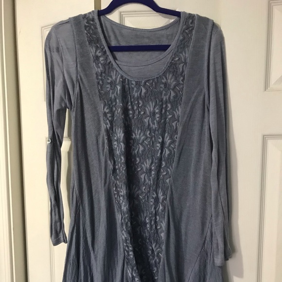 Tops - Granite blue two-piece tunic